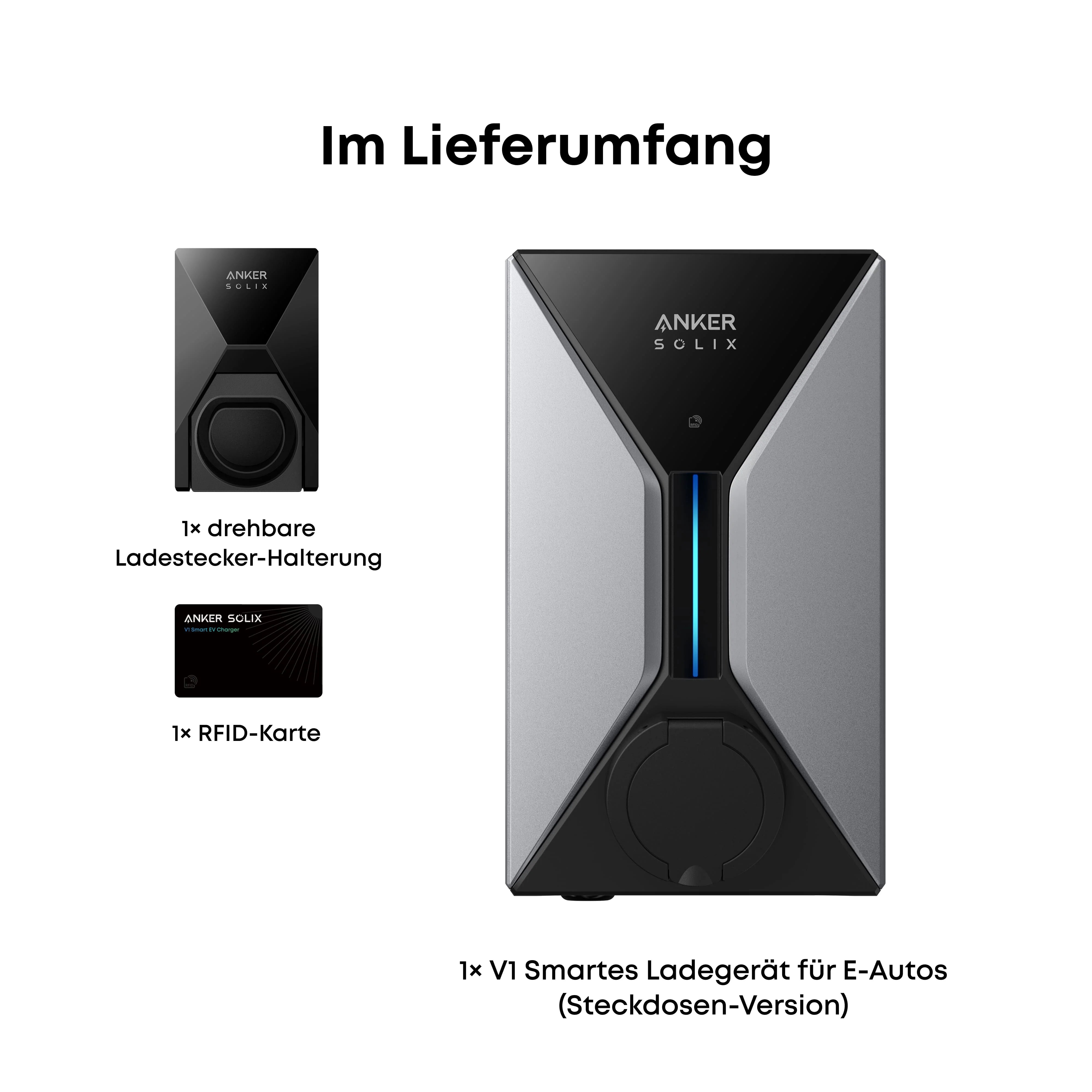 Anker SOLIX V1 Smart Wallbox 22 kW – Steckdosen-Version